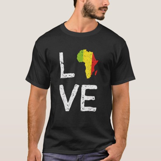 Liebe Afrika Schwarze Geschichte Monat Afrikanisch T-Shirt (Vorderseite)