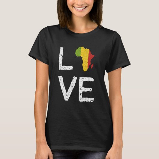 Liebe Afrika Schwarzer Geschichtsmonat Afroamerika T-Shirt (Vorderseite)