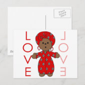 Liebe - Afrikanische Puppe Postkarte (Vorne/Hinten)