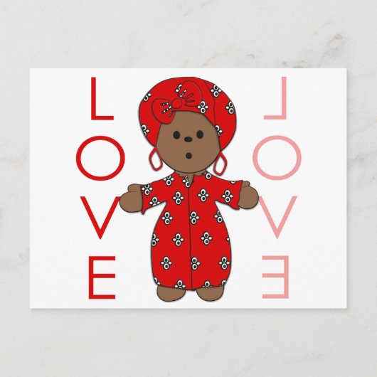 Liebe - Afrikanische Puppe Postkarte (Vorderseite)