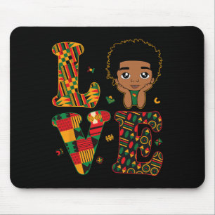 Liebe Afrikanischer Kente Kleinkind Jungen Schwarz Mousepad