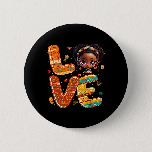 Liebe Afroamerikanischer Schwarzer Geschichtsmonat Button (Vorderseite)