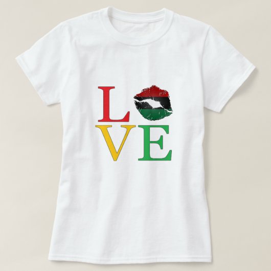 LIEBE Afrozentrische Lippen T - Shirt (Design vorne)