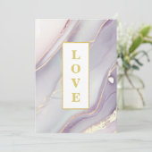 *~ LIEBE Agate AR66 UAWG QR Lavender Gold Wedding Einladung (Stehend Vorderseite)