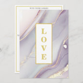 *~ LIEBE Agate AR66 UAWG QR Lavender Gold Wedding Einladung (Vorne/Hinten)