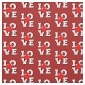 LIEBE Ahornleaf Kanada Weißes Rotes Stoff (Muster)