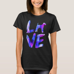 Liebe Airedale Terrier Watercolor Blue Dog Mama Va T-Shirt