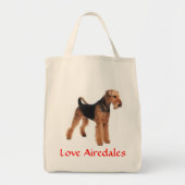 Liebe Airedale Terrier Welpe Dog Lebensmittelgesch Tragetasche (Vorne)