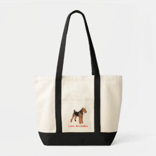 Liebe Airedale Terrier Welpe Hund Leinwand Tasche