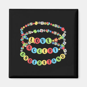 Liebe akzeptieren Autismus-Bewusstsein beaded Bra Magnet