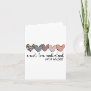 Liebe akzeptieren Verständnis von Autismus Karte