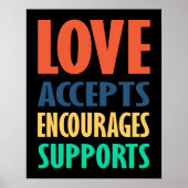 Liebe akzeptiert fette moderne Typografie Poster (Vorne)
