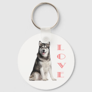 Liebe Alaskan Malamute Welpe Hund Schlüsselanhän Schlüsselanhänger