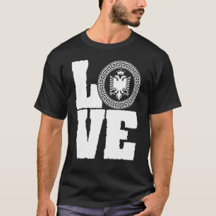 Liebe Albanischer Adler T-Shirt