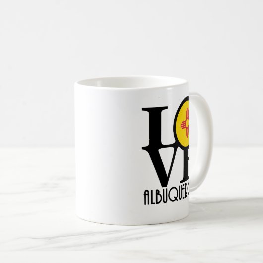 LIEBE Albuquerque NM 11oz Kaffeetasse (VorderseiteRechts)