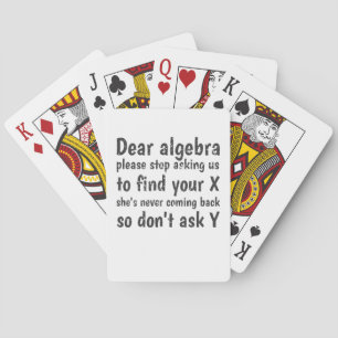 Liebe Algebra Frage uns auf, Ihr X zu finden Spielkarten