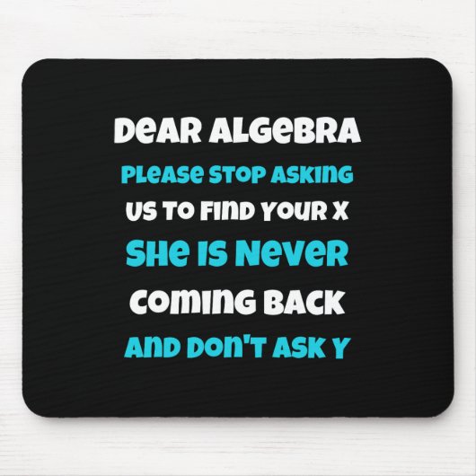 Liebe Algebra Fun sarkastische Schule Sprichwort f Mousepad (Vorne)