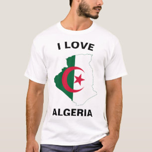 Liebe Algerien Flaggenplan T-Shirt