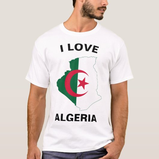 Liebe Algerien Flaggenplan T-Shirt (Vorderseite)
