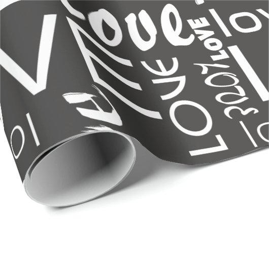 Liebe Alive Black and White Gallery Geschenkpapier (Rolleneckpunkt)