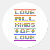 Liebe Alle Arten von Liebe Runder Aufkleber (Vorderseite)