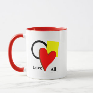 Liebe alle Formen und Farben Herz Quadrat Kreis Ta Tasse