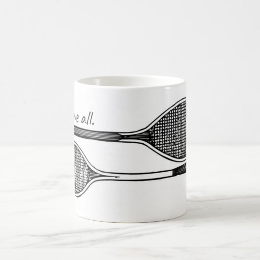 "Liebe alle" Tennis-Tasse Kaffeetasse (Mittel)