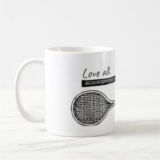 "Liebe alle" Tennis-Tasse Kaffeetasse