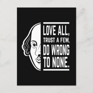 Liebe alle vertrauen ein paar Shakespeare Zitat Th Postkarte