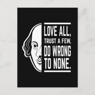 Liebe alle vertrauen ein paar Shakespeare Zitat Th Postkarte