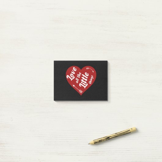 Liebe aller kleinen Dinge, die Design Post-it Klebezettel (Auf Schreibtisch)