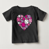 Liebe alles - niedliches Tennisherz Baby T-shirt (Vorderseite)