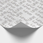 Liebe Almond Blüten Weißer Damast Geschenkpapier (Ecke)