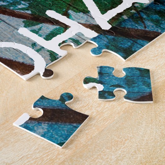 Liebe Aloha Palm Tree Beach Sign Puzzle (Seite)