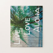 Liebe Aloha Palm Tree Beach Sign Puzzle (Vertikal)