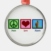 Liebe Alpaca Silbernes Ornament (Vorne)