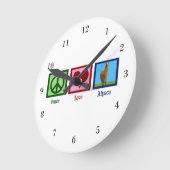 Liebe Alpacas Runde Wanduhr (Winkel)