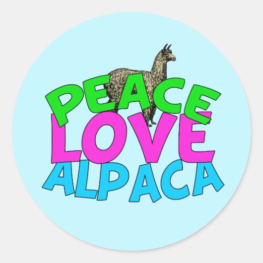 Liebe Alpacas Runder Aufkleber (Vorderseite)