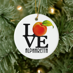 LIEBE Alpharetta Georgia Keramik Ornament