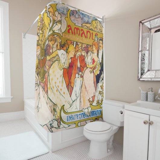 Liebe, Alphonse Mucha Duschvorhang (Beispiel)