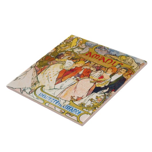 Liebe, Alphonse Mucha Fliese (Seite)