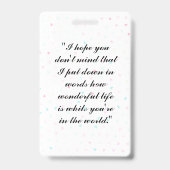 Liebe als Blume Ausweis (Back)