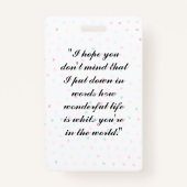 Liebe als Blume Ausweis (Rückseite)