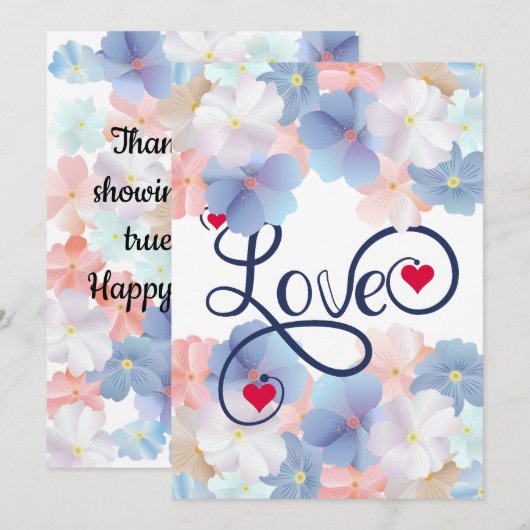 Liebe als Blume Feiertagskarte (Vorne/Hinten)