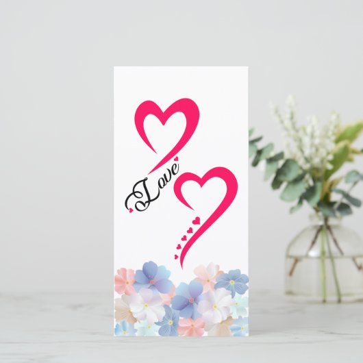 Liebe als Blume Feiertagskarte (Stehend Vorderseite)