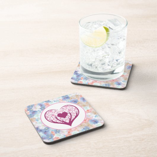 Liebe als Blume Getränkeuntersetzer (Rechte Seite)