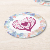 Liebe als Blume Runder Pappuntersetzer (Angewinkelt)