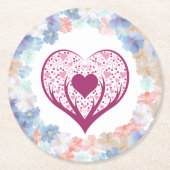 Liebe als Blume Runder Pappuntersetzer (Vorderseite)