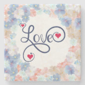 Liebe als Blume Steinuntersetzer (Vorderseite)