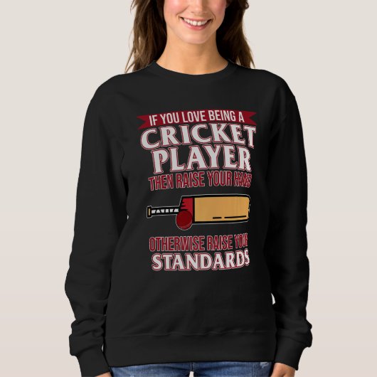 Liebe als Cricket Player Sportteam Trainergrafik Sweatshirt (Vorderseite)